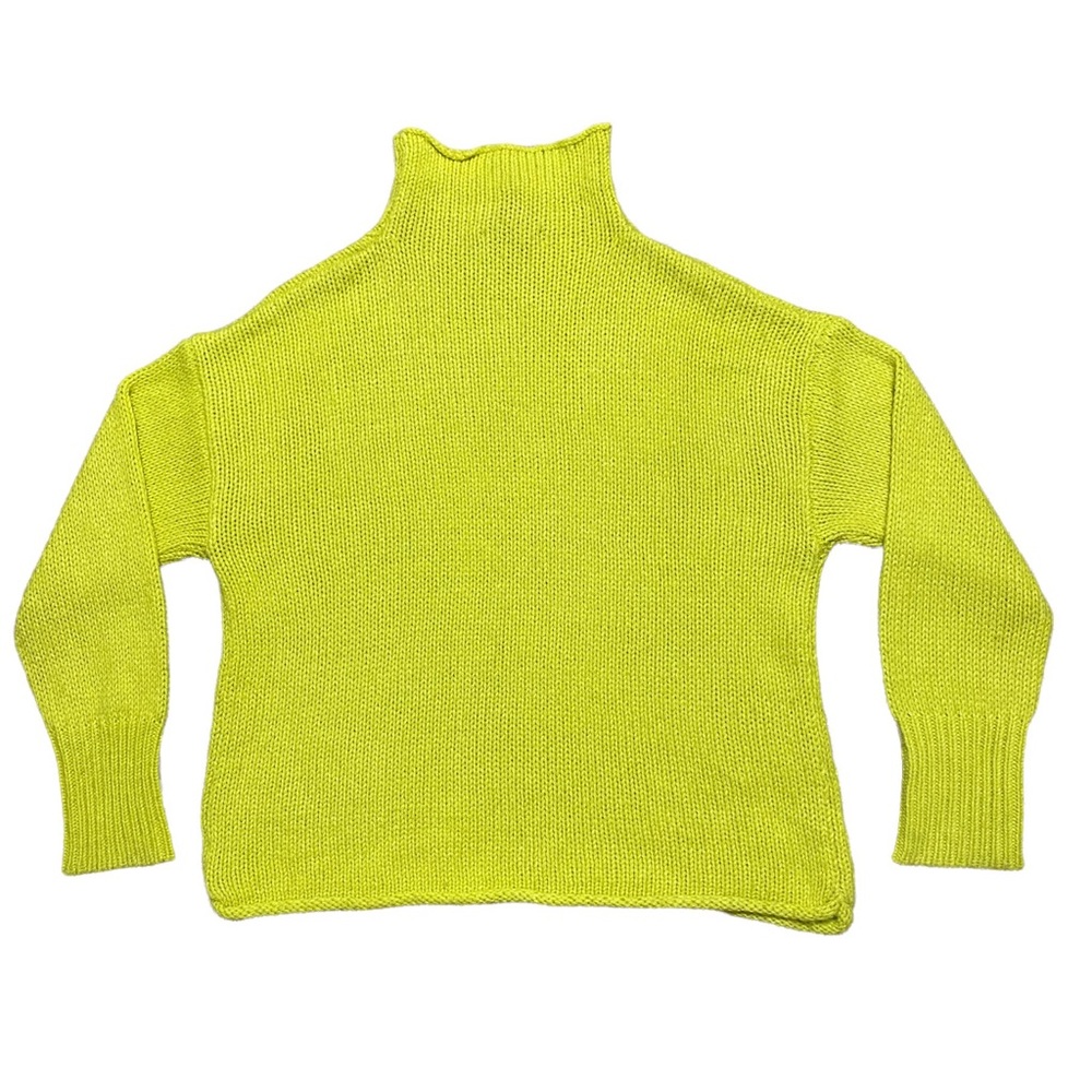 Sanctuary Neon Curl Up Pullover Mock Neck Sweater